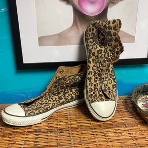 cheetah high top converse